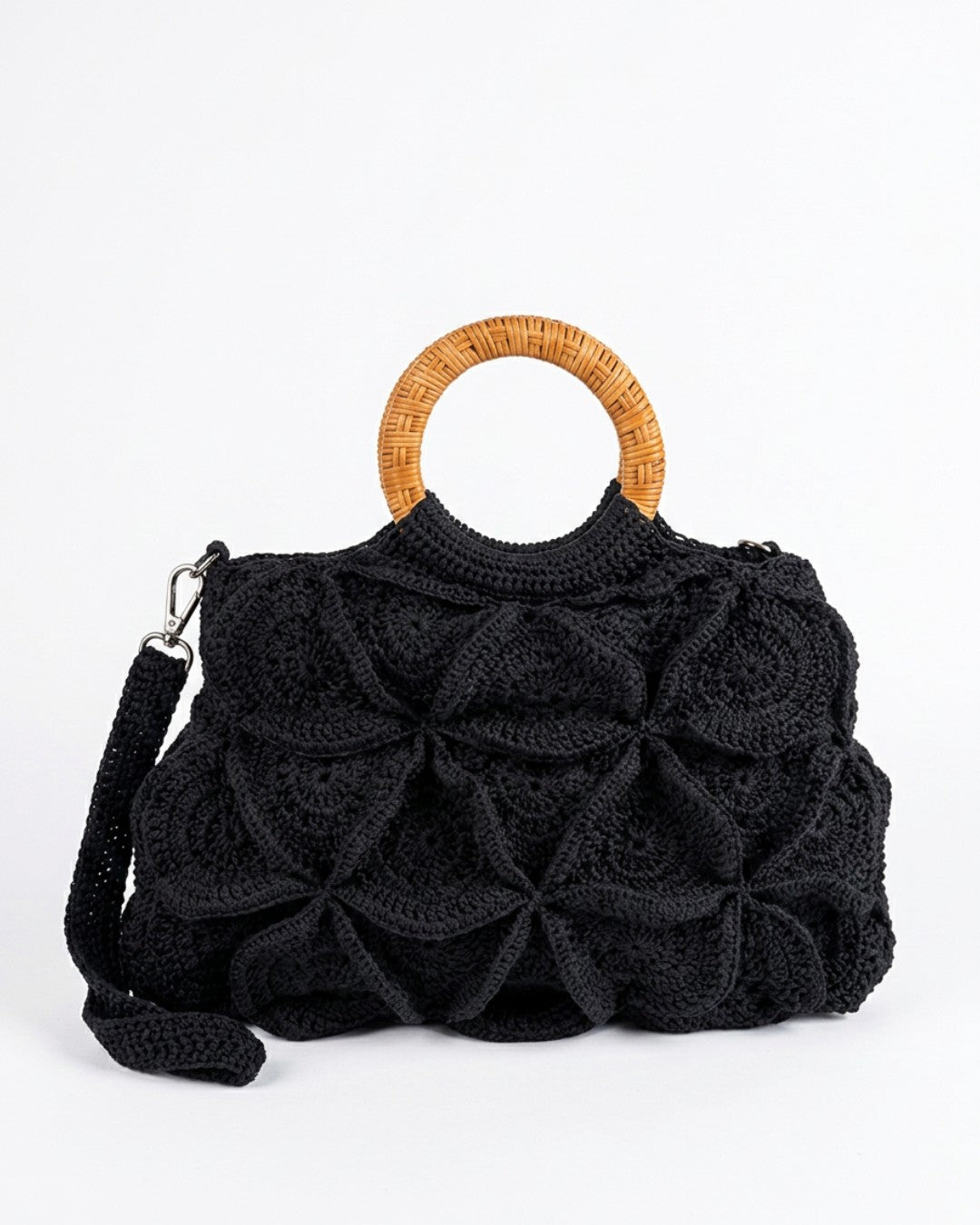 Enrico Versari borsa a mano in tessuto "Flower Bag" Nero FLOWER BAG UNI.BLACK