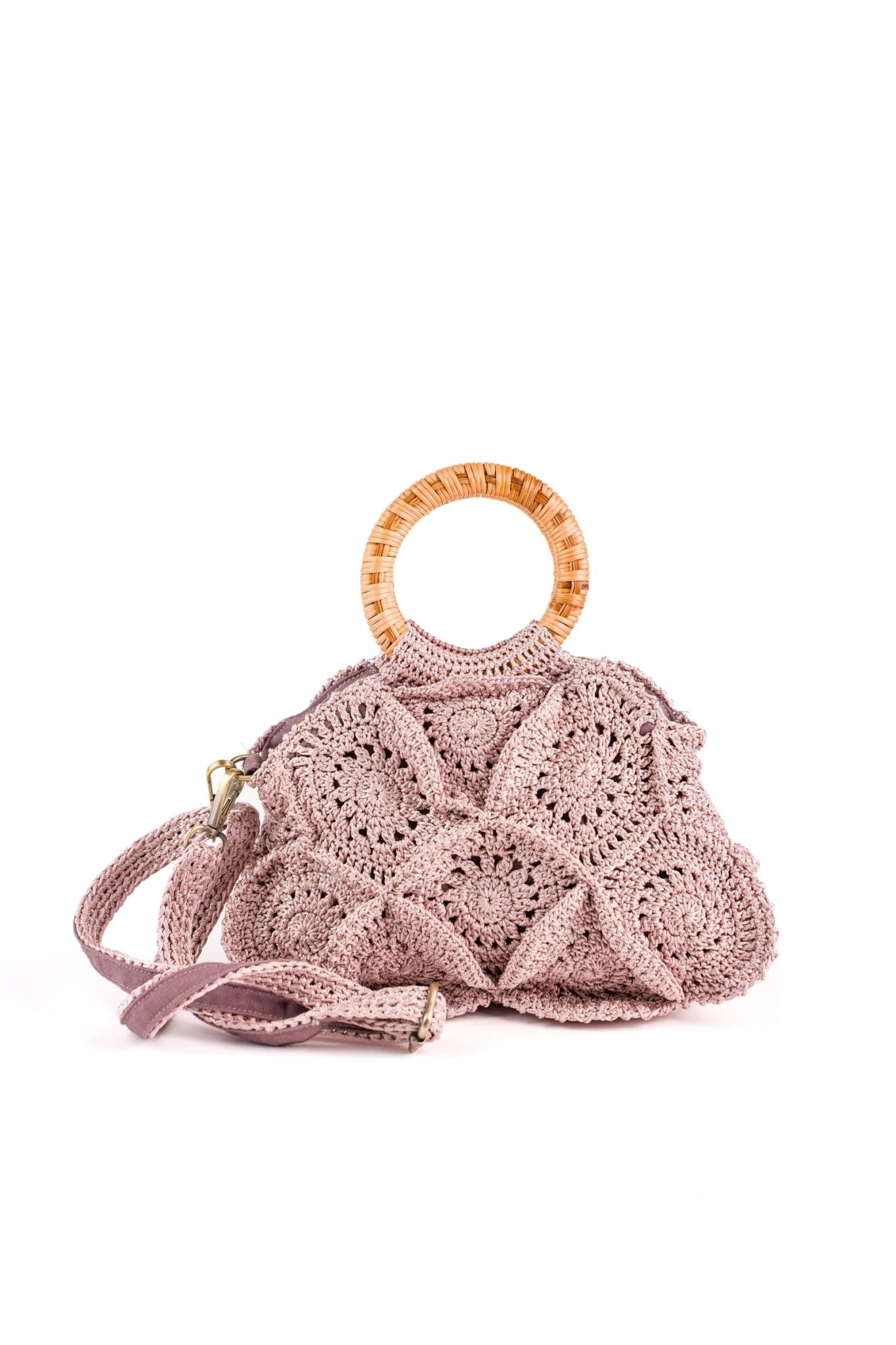 Enrico Versari borsa a mano in tessuto "Flower Bag" Cipria FLOWER BAG UNIS.VIOLET