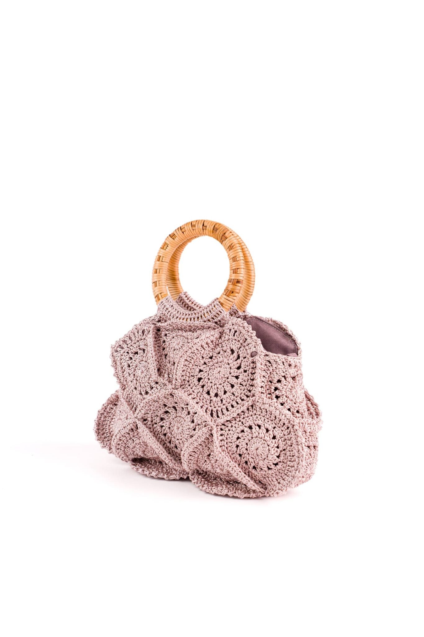 Enrico Versari borsa a mano in tessuto "Flower Bag" Cipria FLOWER BAG UNIS.VIOLET