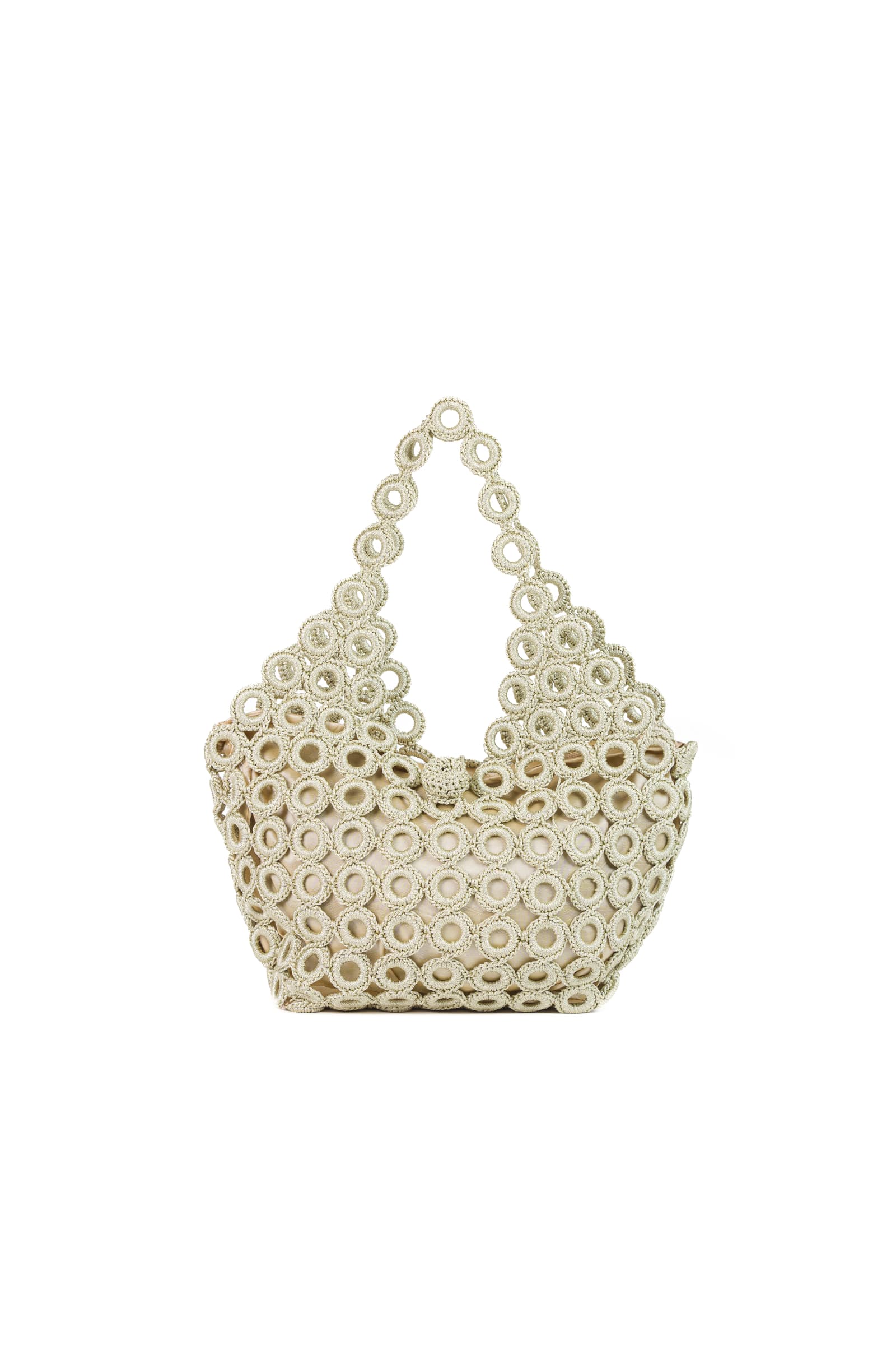 Enrico Versari borsa a spalla in tessuto "Madame" Verde CROCHET/M.NEW GREEN