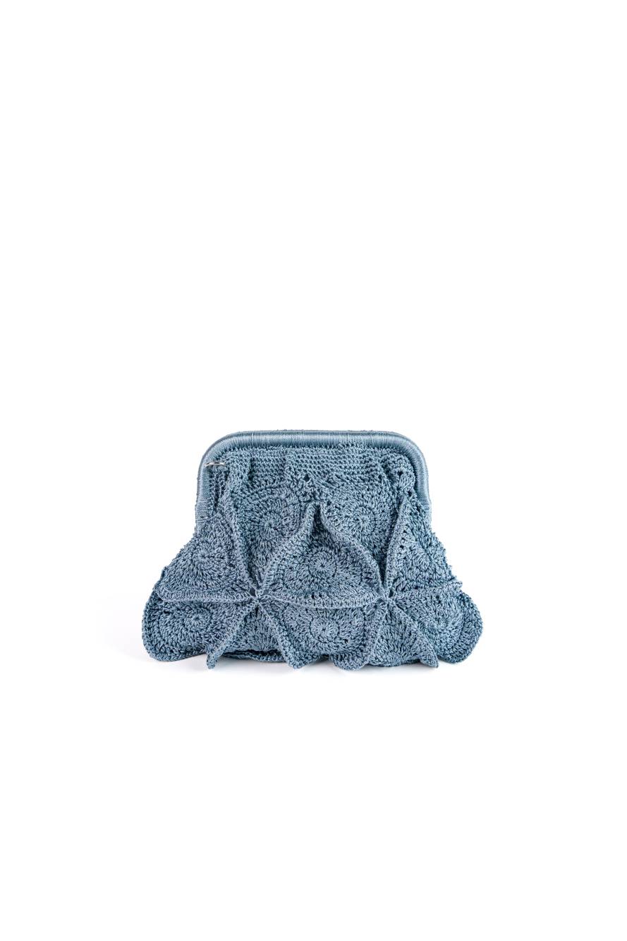 Enrico Versari pochette in tessuto "Vivian" Azzurro VIVIAN.SKY BLUE