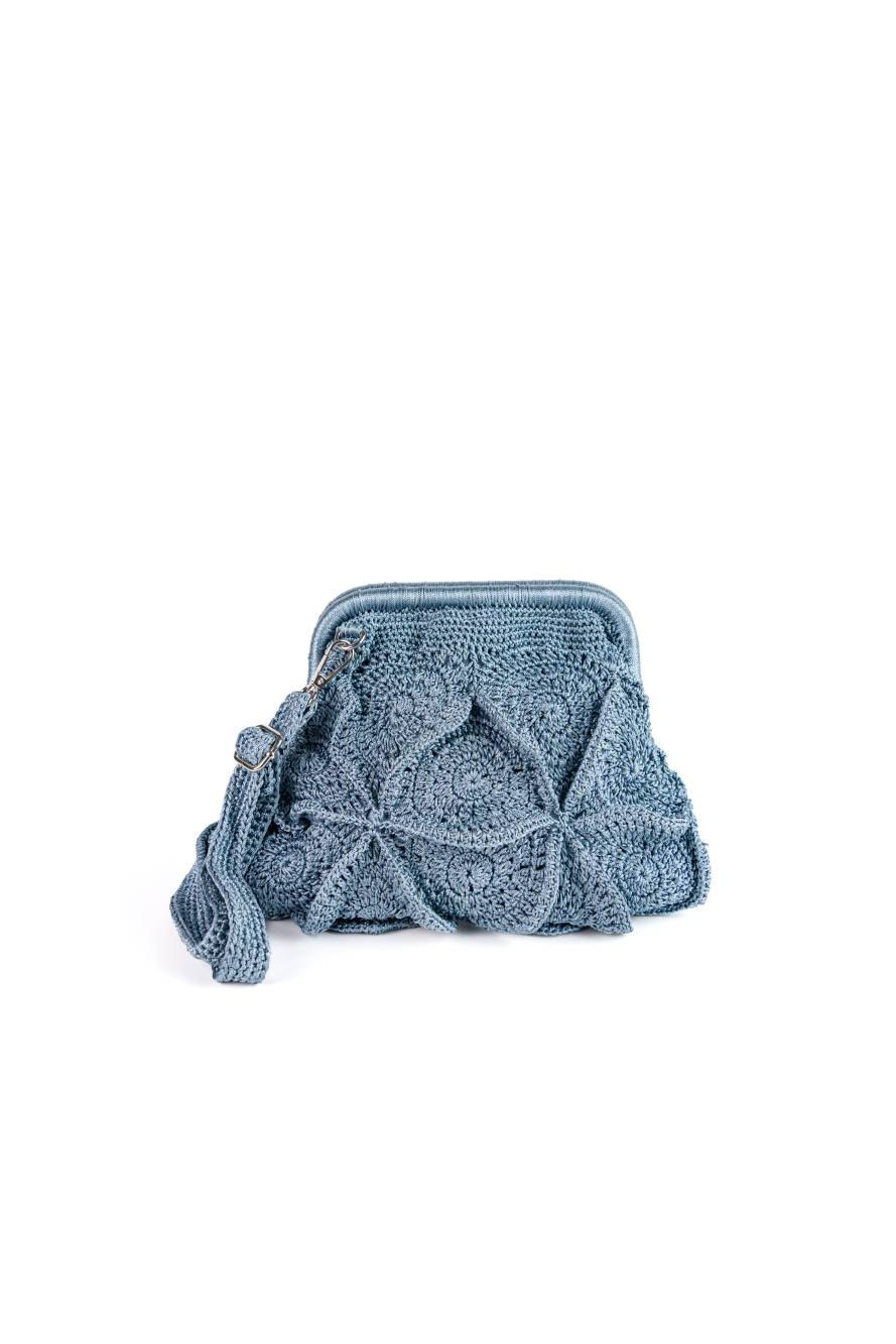 Enrico Versari pochette in tessuto "Vivian" Azzurro VIVIAN.SKY BLUE
