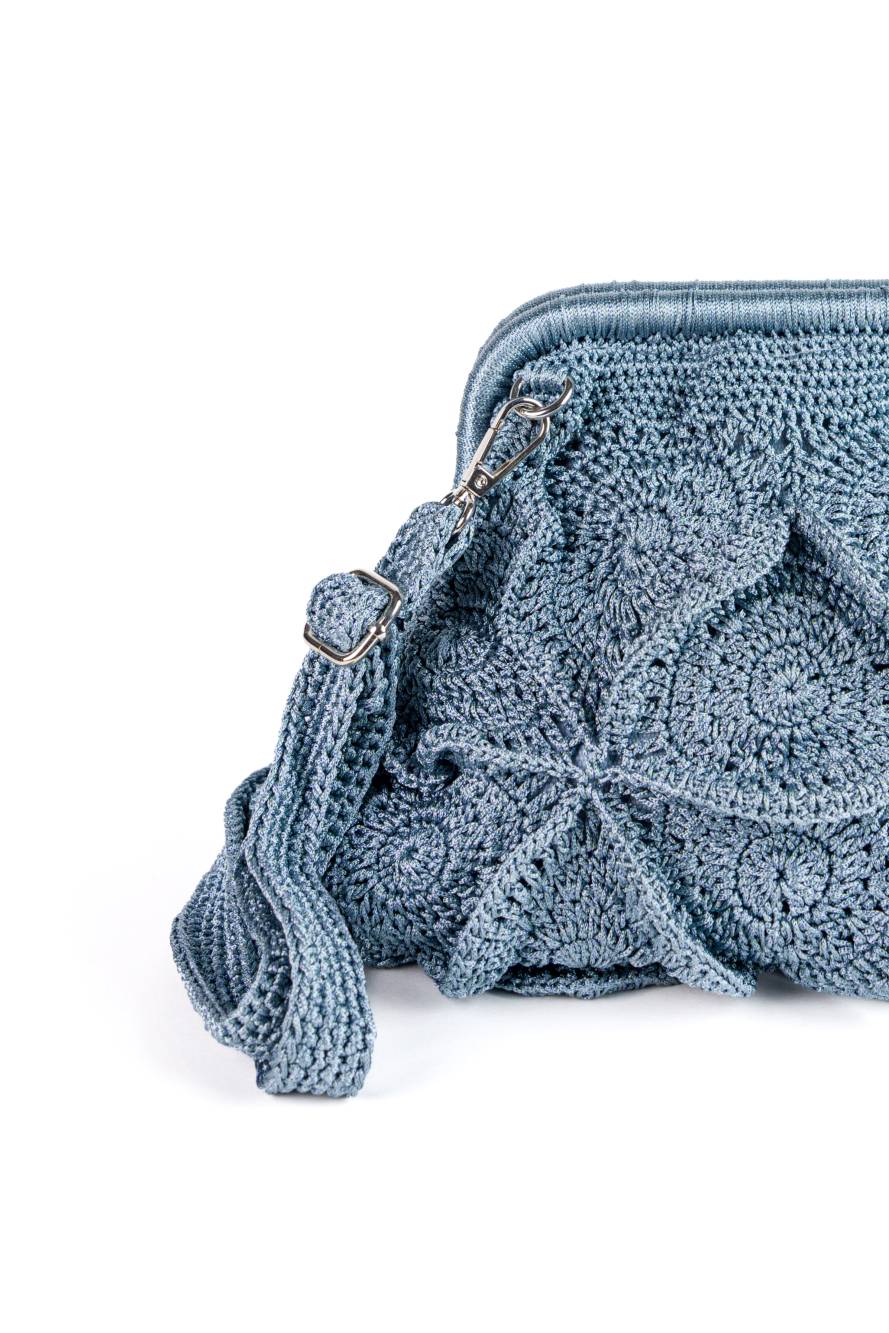 Enrico Versari pochette in tessuto "Vivian" Azzurro VIVIAN.SKY BLUE