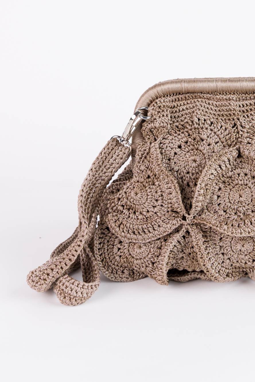 Enrico Versari pochette in tessuto "Vivian" Tortora VIVIAN.BROWN