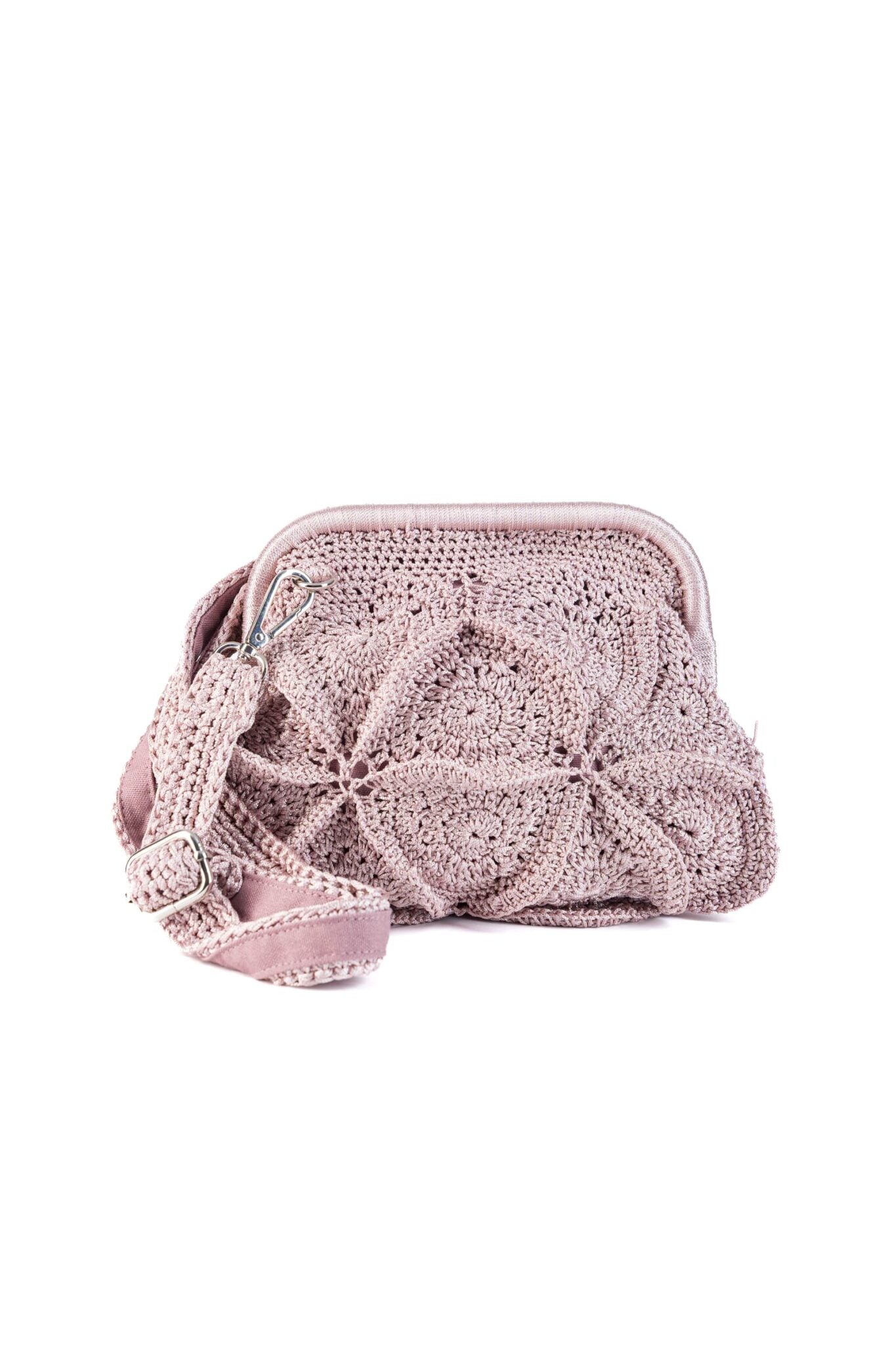 Enrico Versari pochette in tessuto "Vivian" Cipria VIVIAN.VIOLET