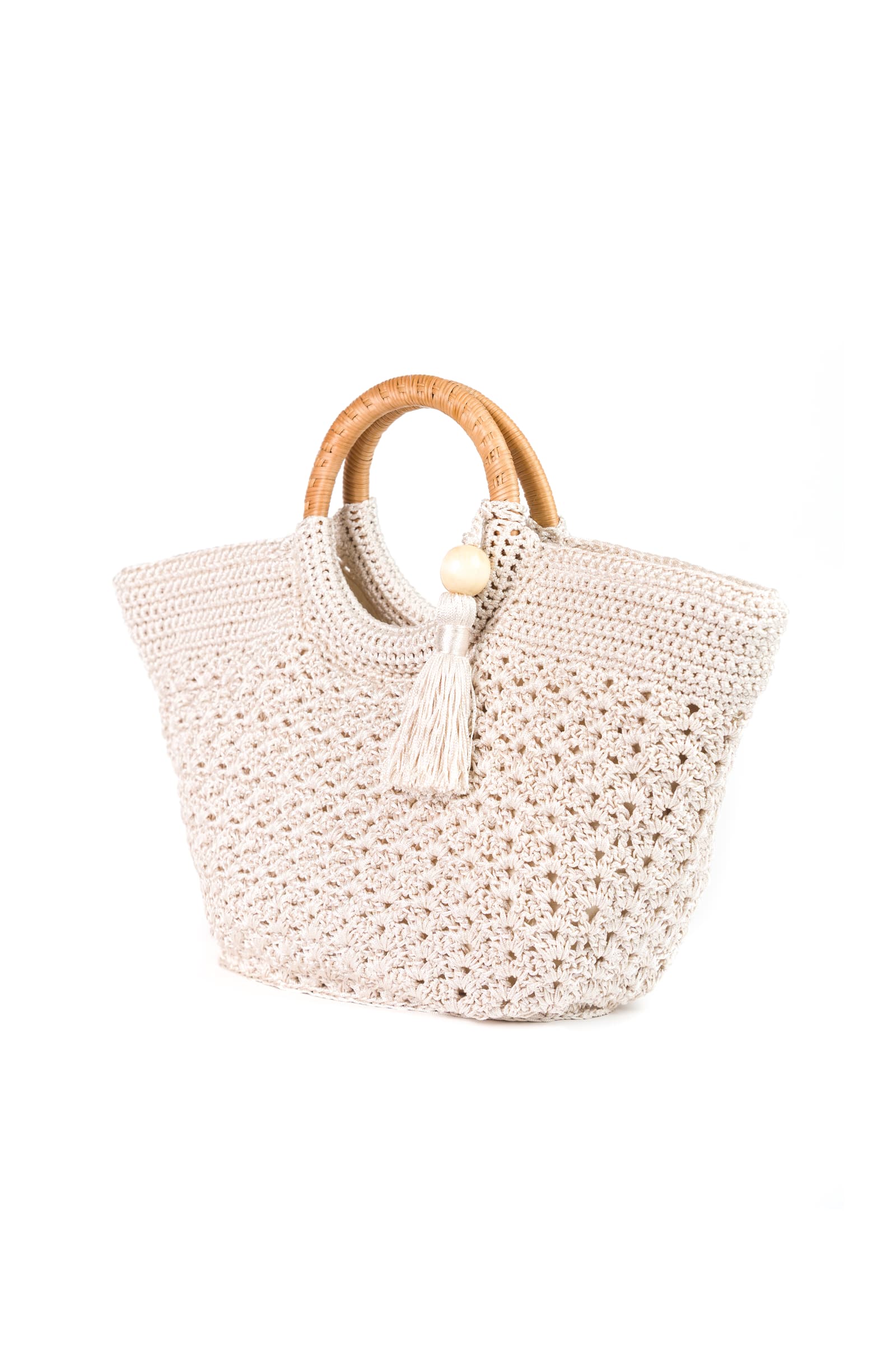 Enrico Versari borsa a mano in tessuto "Fancy" Avorio FANCY NC.LIGHT BROWN