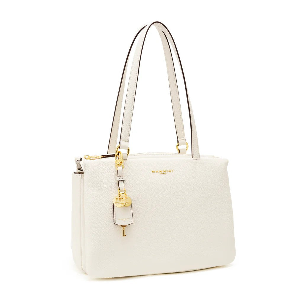 Nannini borsa shopping in pelle "Bice" Bianco 18043-1.OFF WHITE