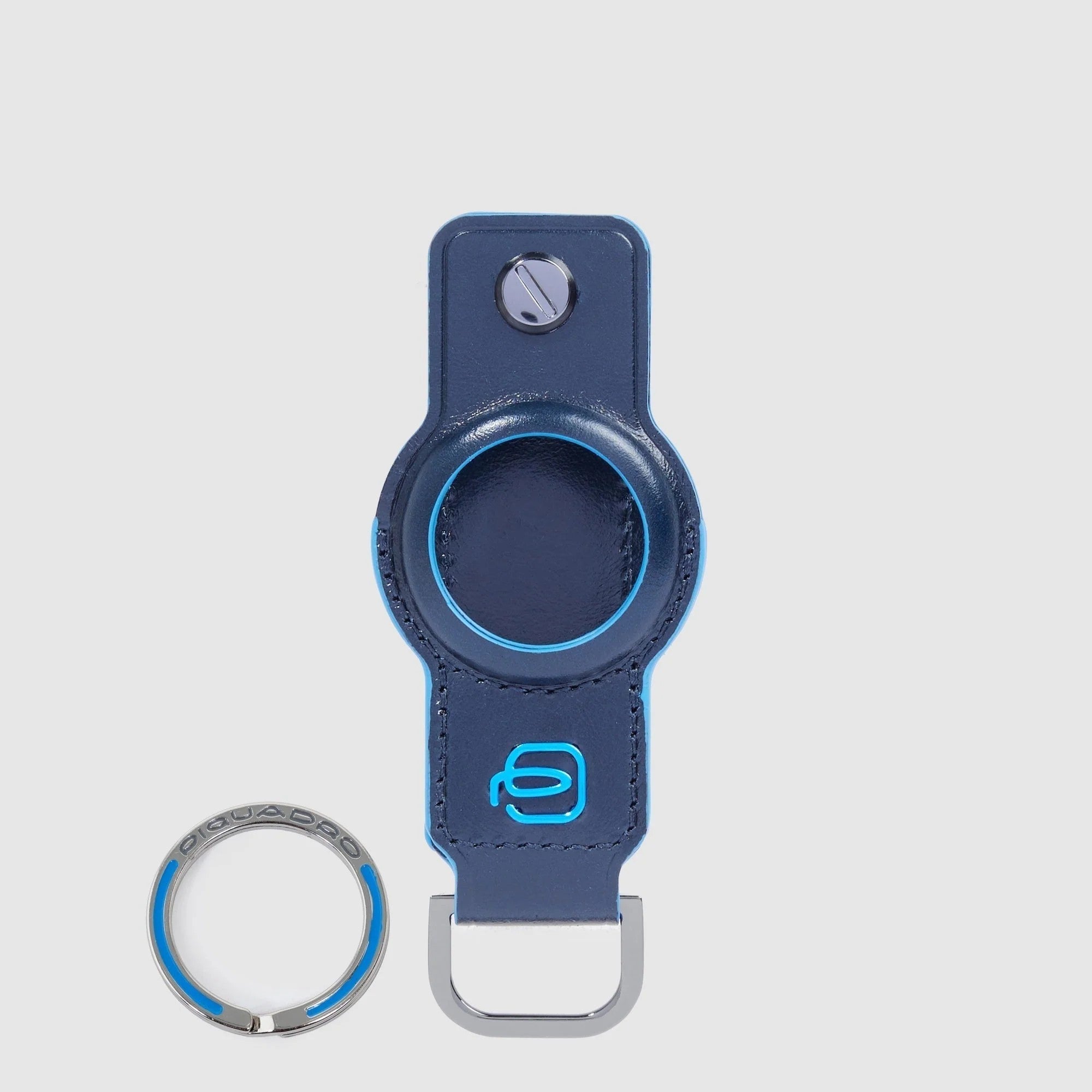 Piquadro portachiavi per AirTag in pelle "Blue Square" PC7090B2.BLU2