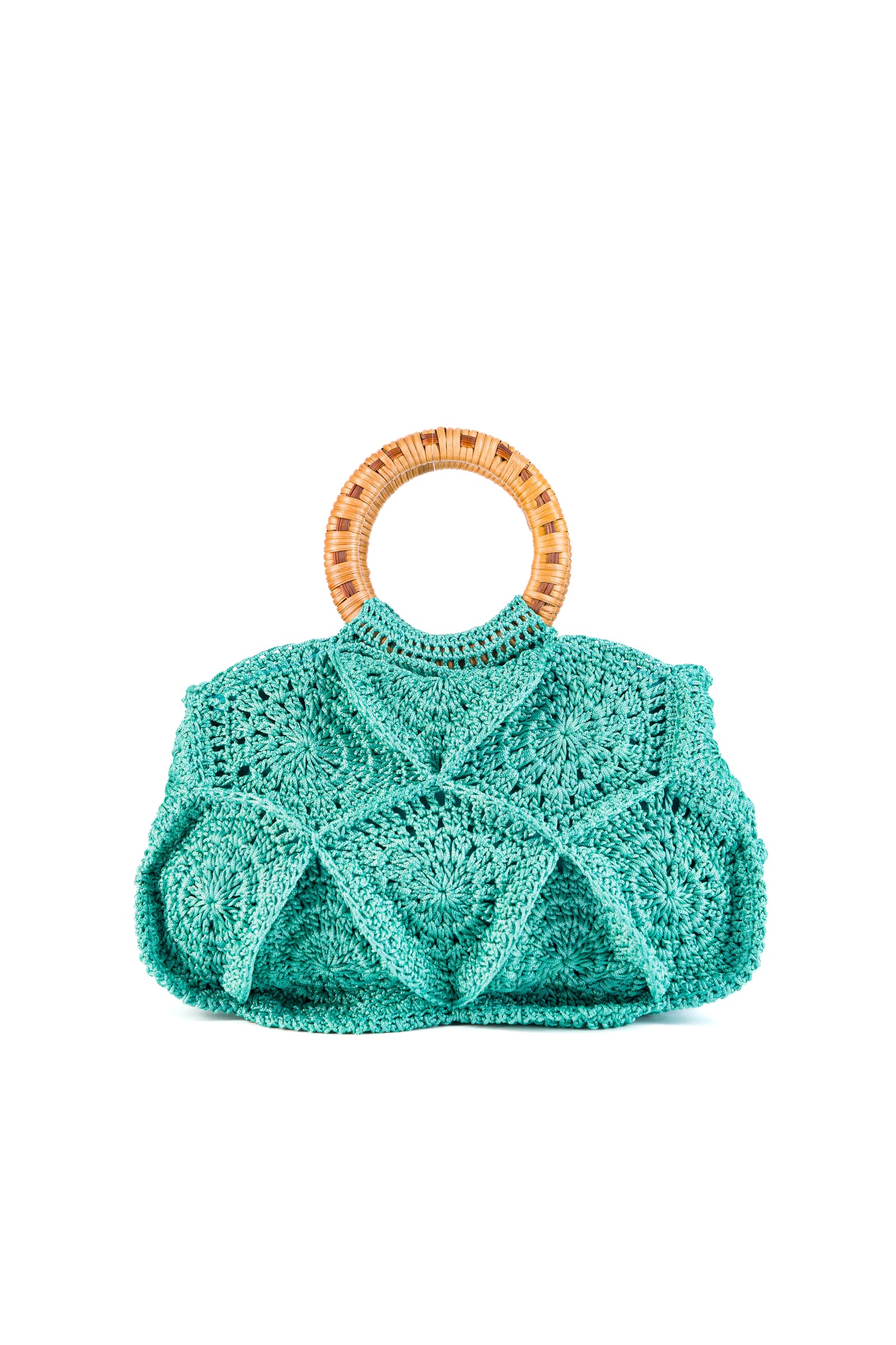 Enrico Versari borsa a mano in tessuto "Flower Bag" Verde acqua FLOWER BAG UNIS.GREEN