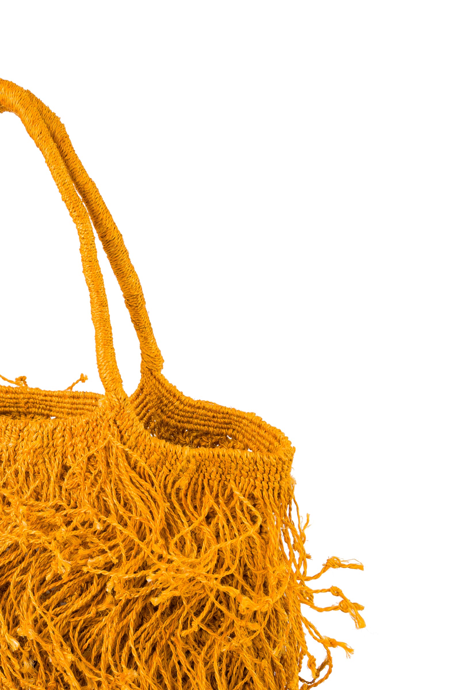 Enrico Versari borsa a mano in juta "Fringe" Arancione FRINGE JUTA RIJ.EARTHY YELLOW