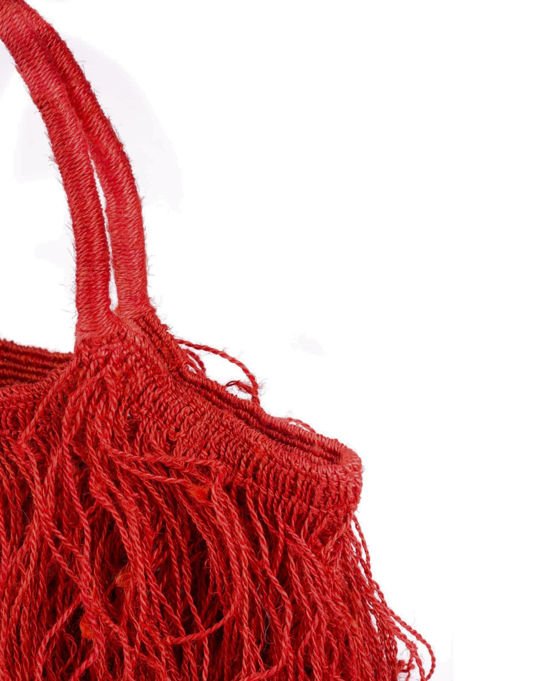 Enrico Versari borsa a mano in juta "Fringe" Rosso FRINGE JUTA RIJ.SPICY RED