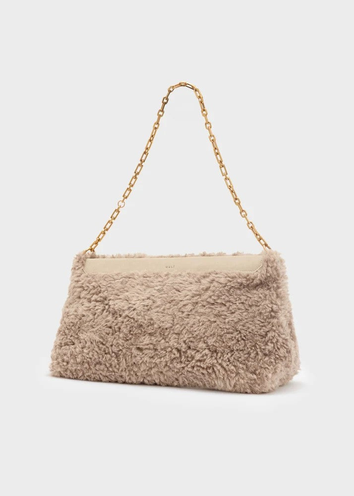 Nalì borsa a spalla in ecopelliccia "Amber" Beige ARBS0094.GRIGIO
