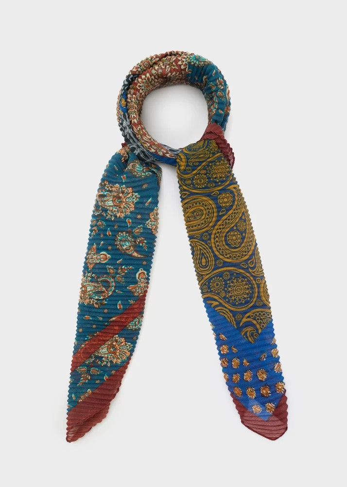 Nalì foulard in sintetico "Fantasia Astratta" Multicolor BOSC0220.BLU-GIALLO