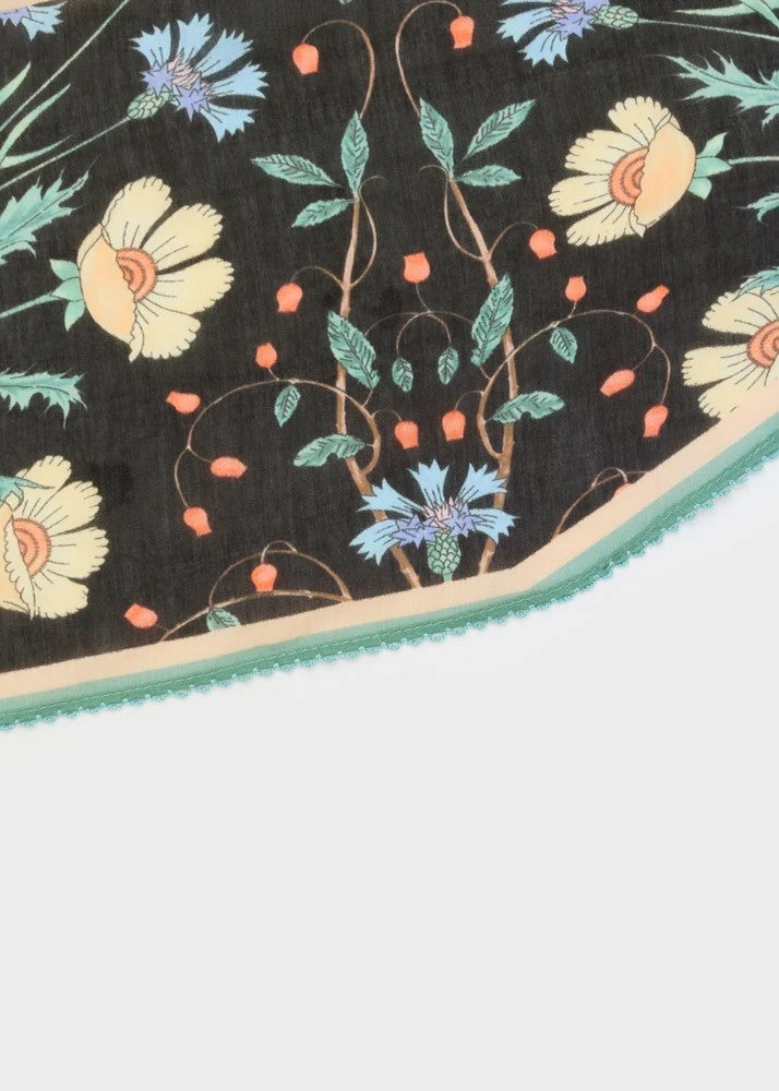 Nalì foulard in seta "Floreale" Multicolor KESC0011.NERO