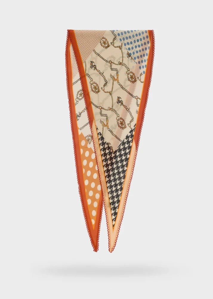 Nalì foulard in sintetico "Pied de poule" Multicolor KESC0012.ARANCIO
