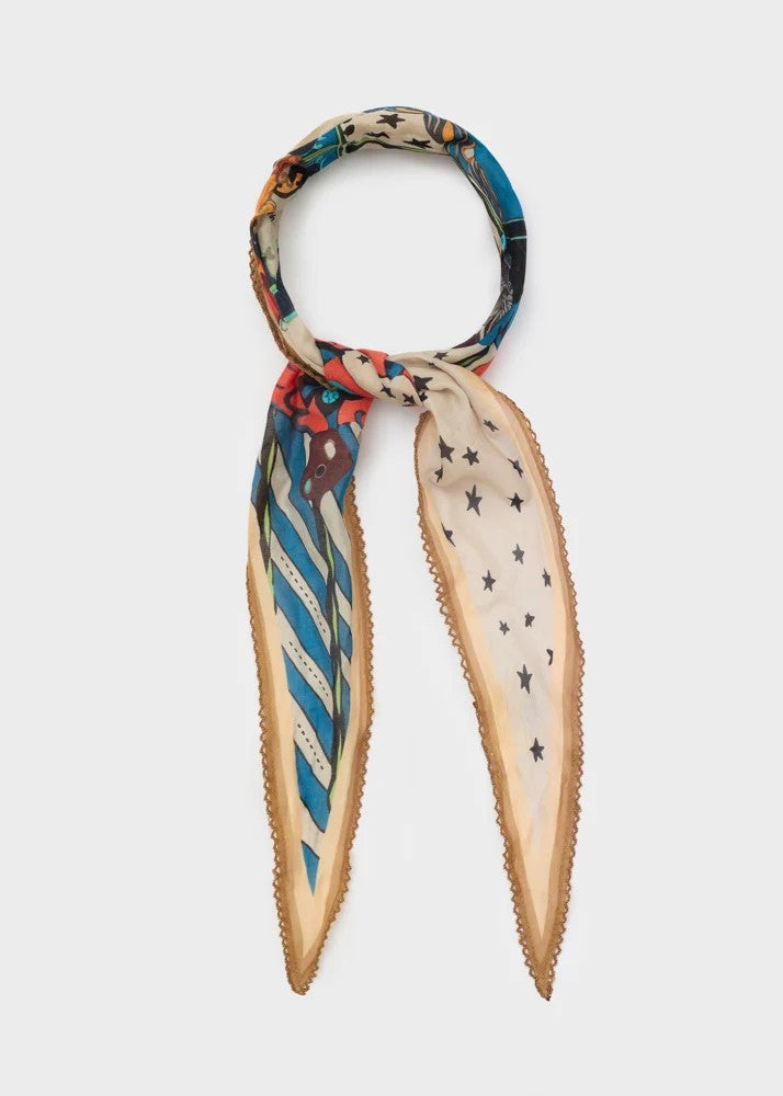 Nalì foulard in sintetico "Pois" Multicolor KESC0013.BIANCO-BEIGE