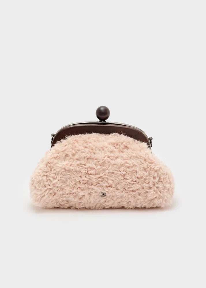 Nalì pochette in ecopelliccia "Cloud" Cipria LYPC0063.ROSA