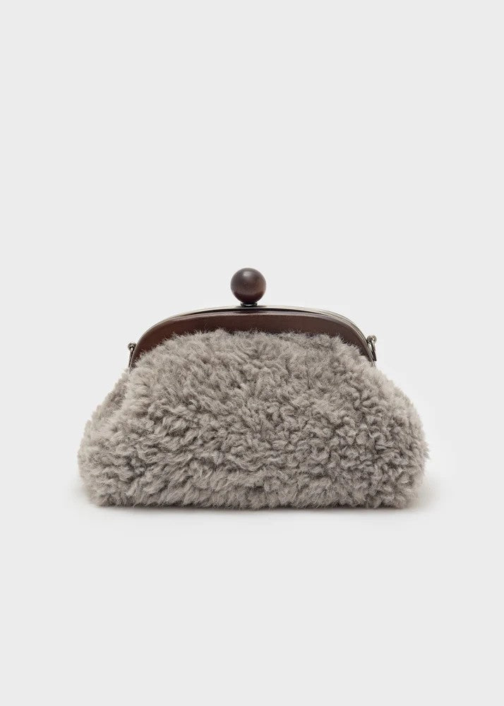 Nalì pochette in ecopelliccia "Cloud" Grigio LYPC0063.GRIGIO