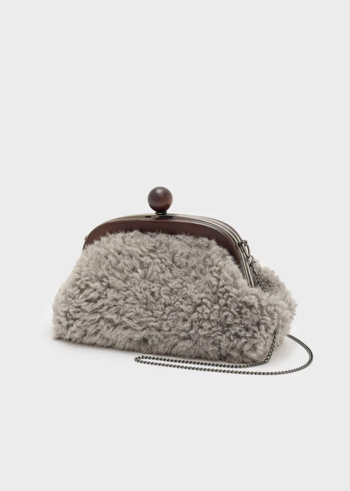 Nalì pochette in ecopelliccia "Cloud" Grigio LYPC0063.GRIGIO