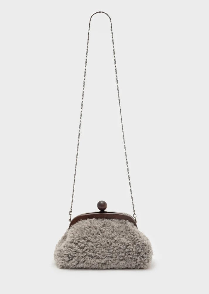 Nalì pochette in ecopelliccia "Cloud" Grigio LYPC0063.GRIGIO