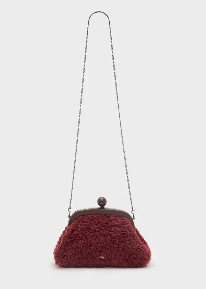 Nalì pochette in ecopelliccia "Cloud" Bordeaux LYPC0063.BORDEAUX