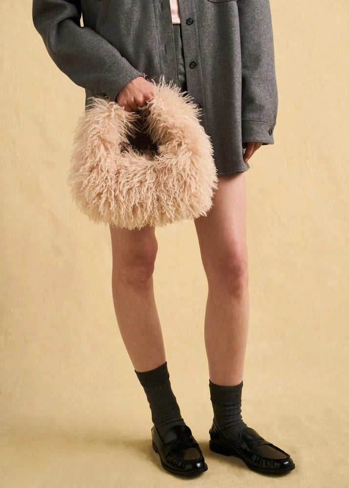 Nalì borsa a mano in ecopelliccia "Furry" Rosa MCBS0016.ROSA