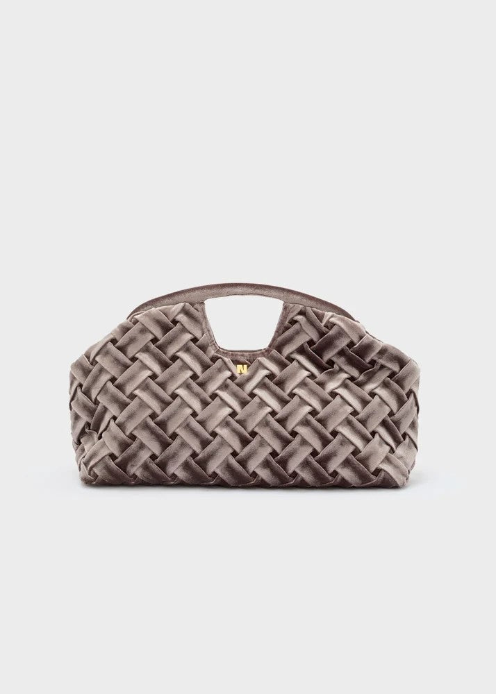 Nalì borsa a mano in velluto "Queen" Grigio MCBS0020.GRIGIO