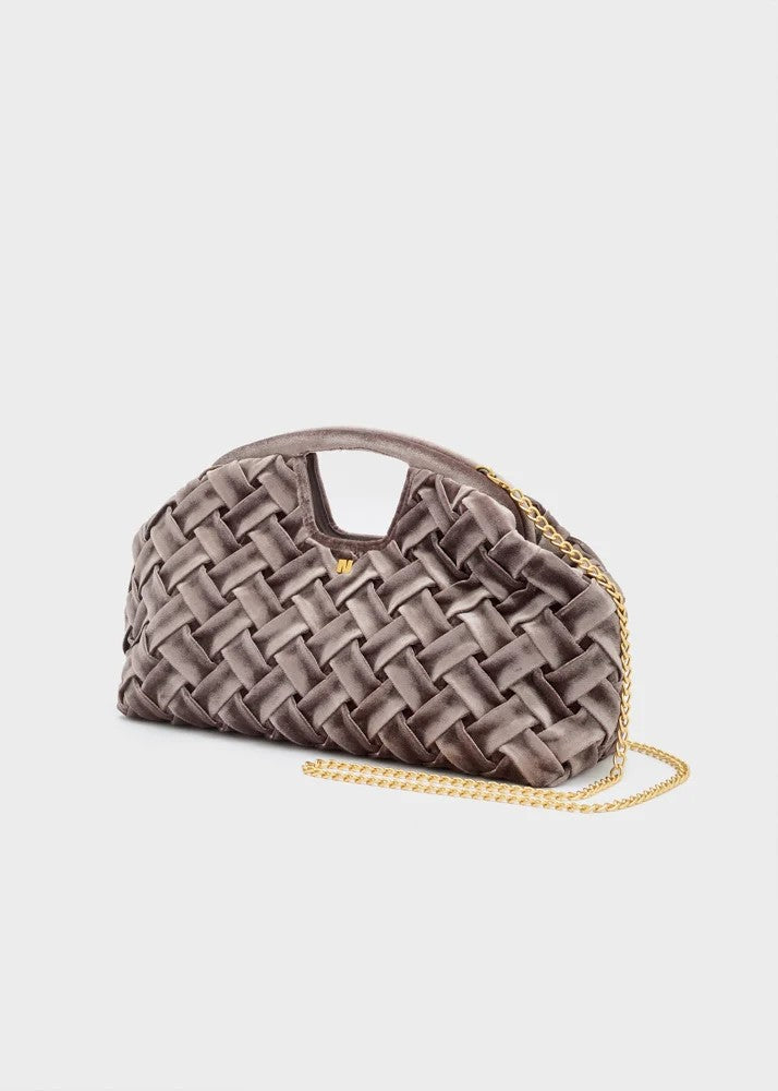 Nalì borsa a mano in velluto "Queen" Grigio MCBS0020.GRIGIO