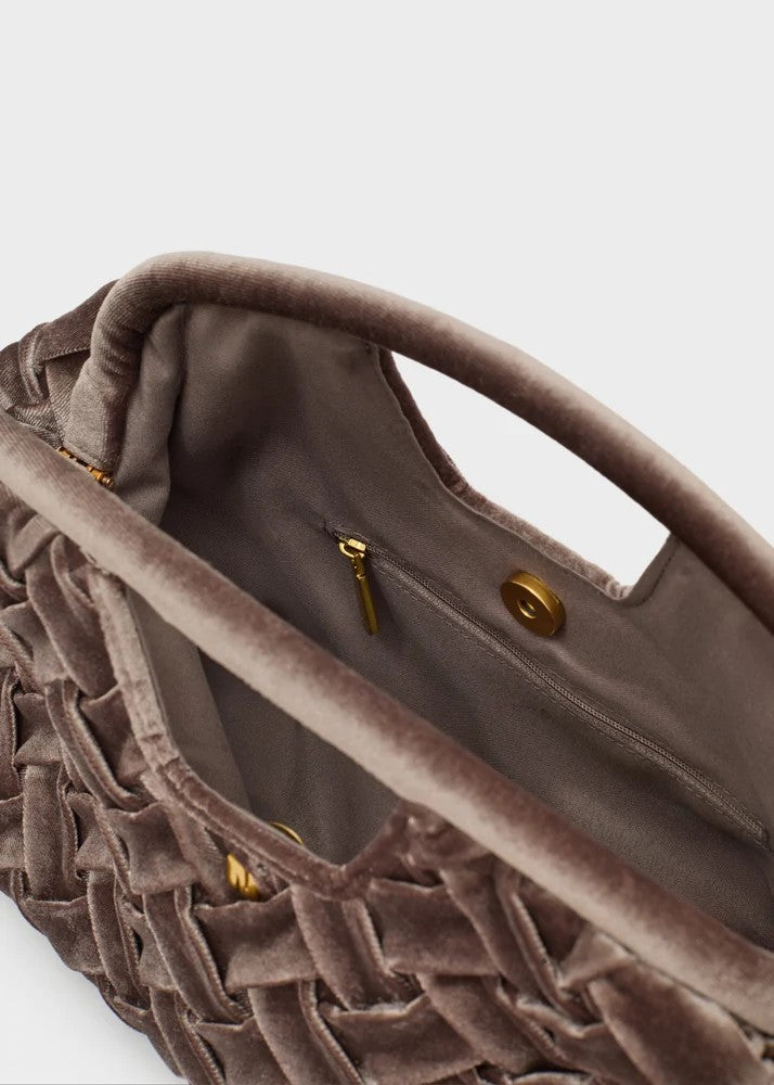 Nalì borsa a mano in velluto "Queen" Grigio MCBS0020.GRIGIO