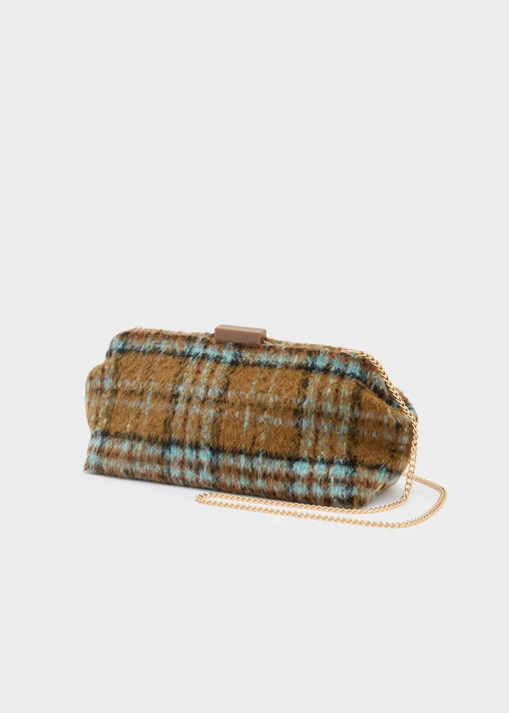 Nalì pochette in tessuto "Luxe" Multicolor MCPC0004.MARRONE/BLU