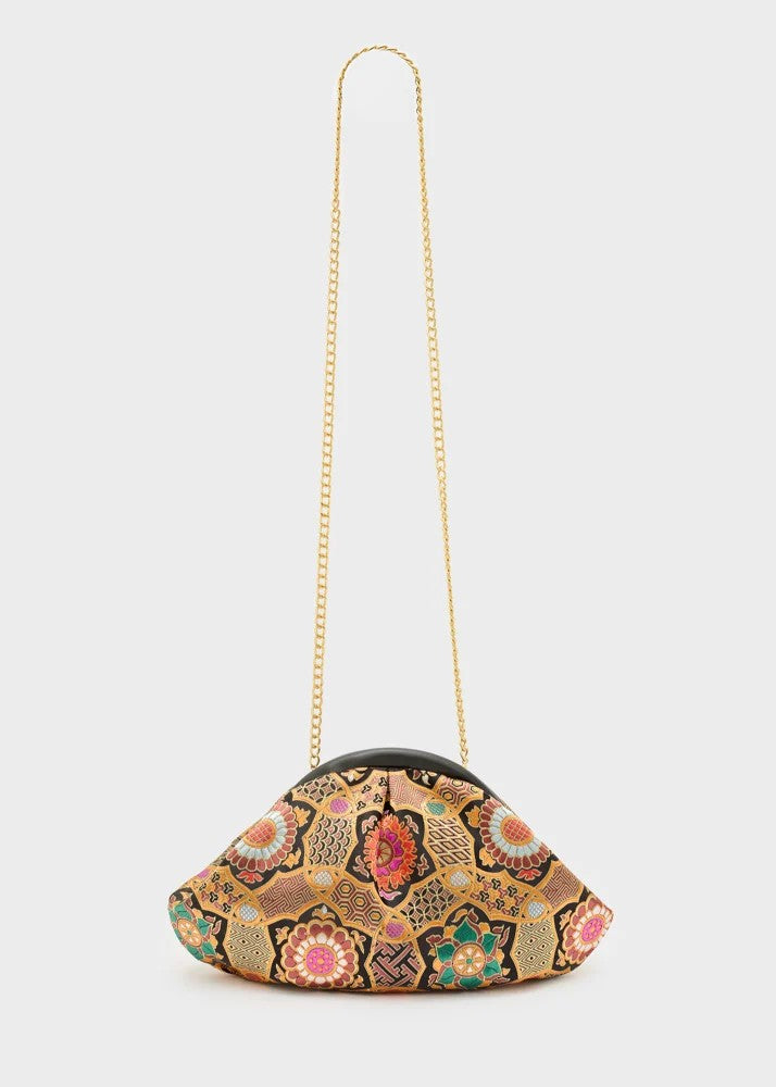 Nalì pochette in tessuto "Uranus" Multicolor MPC0009.NERO-ARANCIO