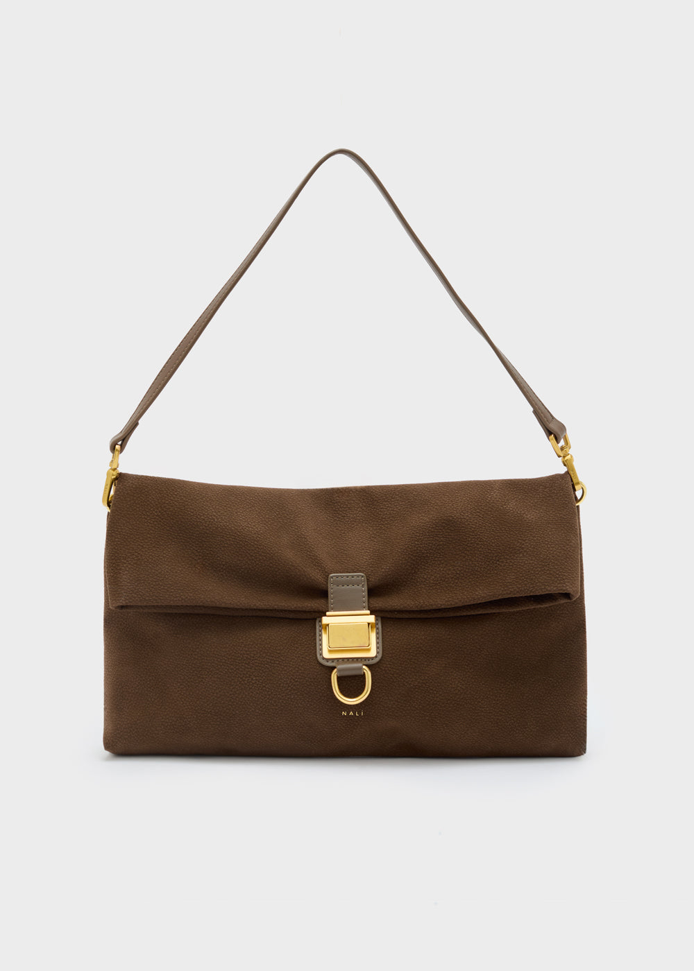 Nalì borsa a spalla in ecopelle "Allegra" Marrone MHBS0089.TESTA DI MORO