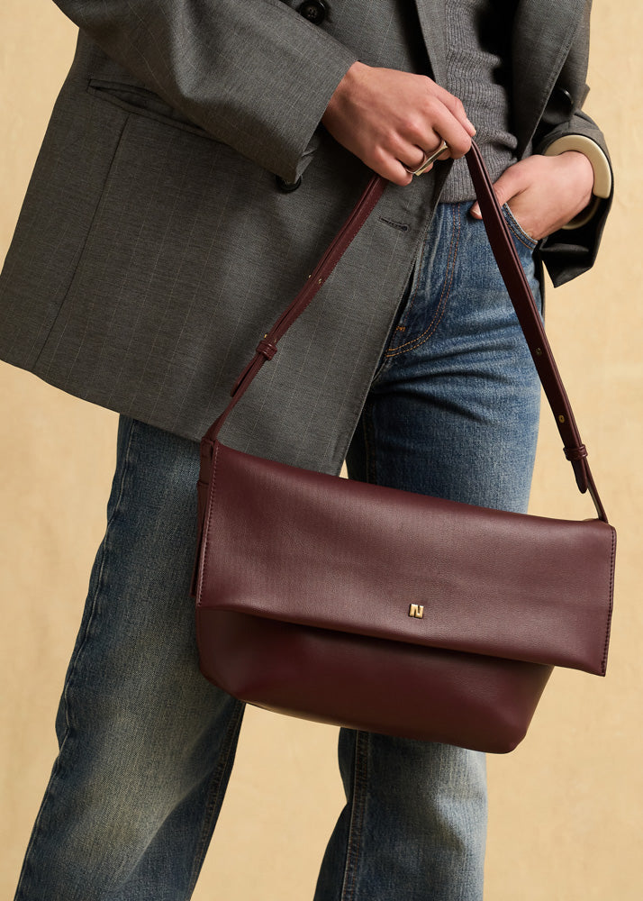 Nalì borsa a spalla in ecopelle "Teda" Bordeaux NPBS0005.BORDEAUX
