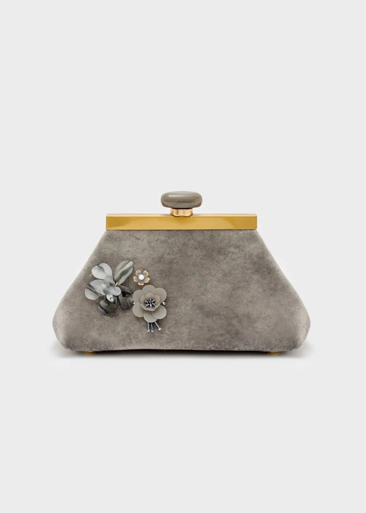 Nalì pochette in velluto "Malaga" Grigio SNPC0024.GRIGIO
