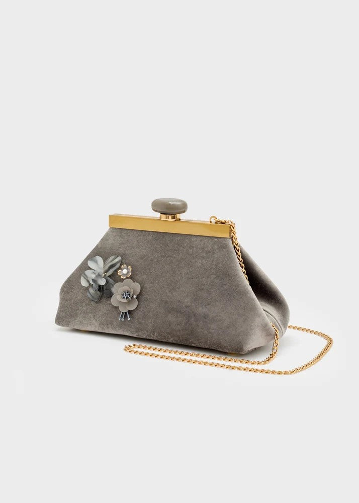 Nalì pochette in velluto "Malaga" Grigio SNPC0024.GRIGIO