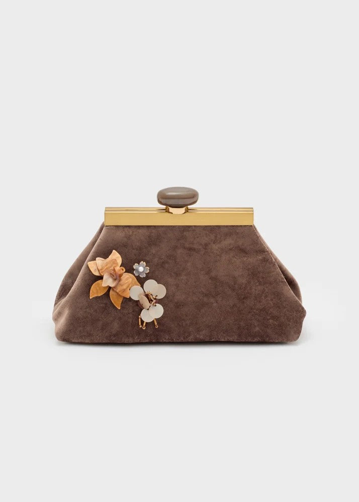 Nalì pochette in velluto "Malaga" Marrone SNPC0024.MARRONE