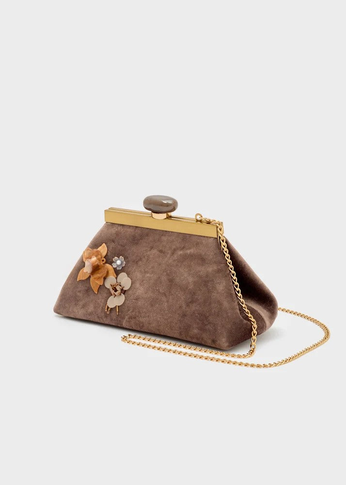 Nalì pochette in velluto "Malaga" Marrone SNPC0024.MARRONE