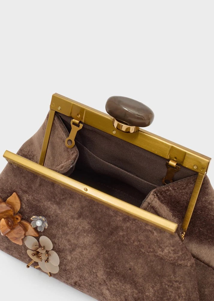 Nalì pochette in velluto "Malaga" Marrone SNPC0024.MARRONE