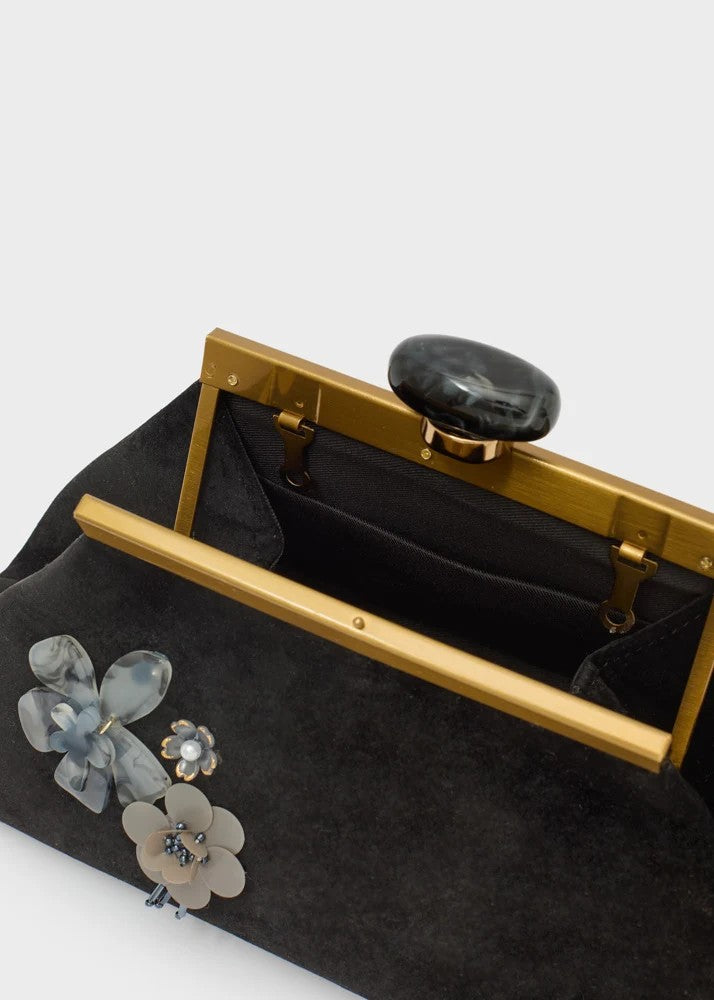 Nalì pochette in velluto "Malaga" Nero SNPC0024.NERO
