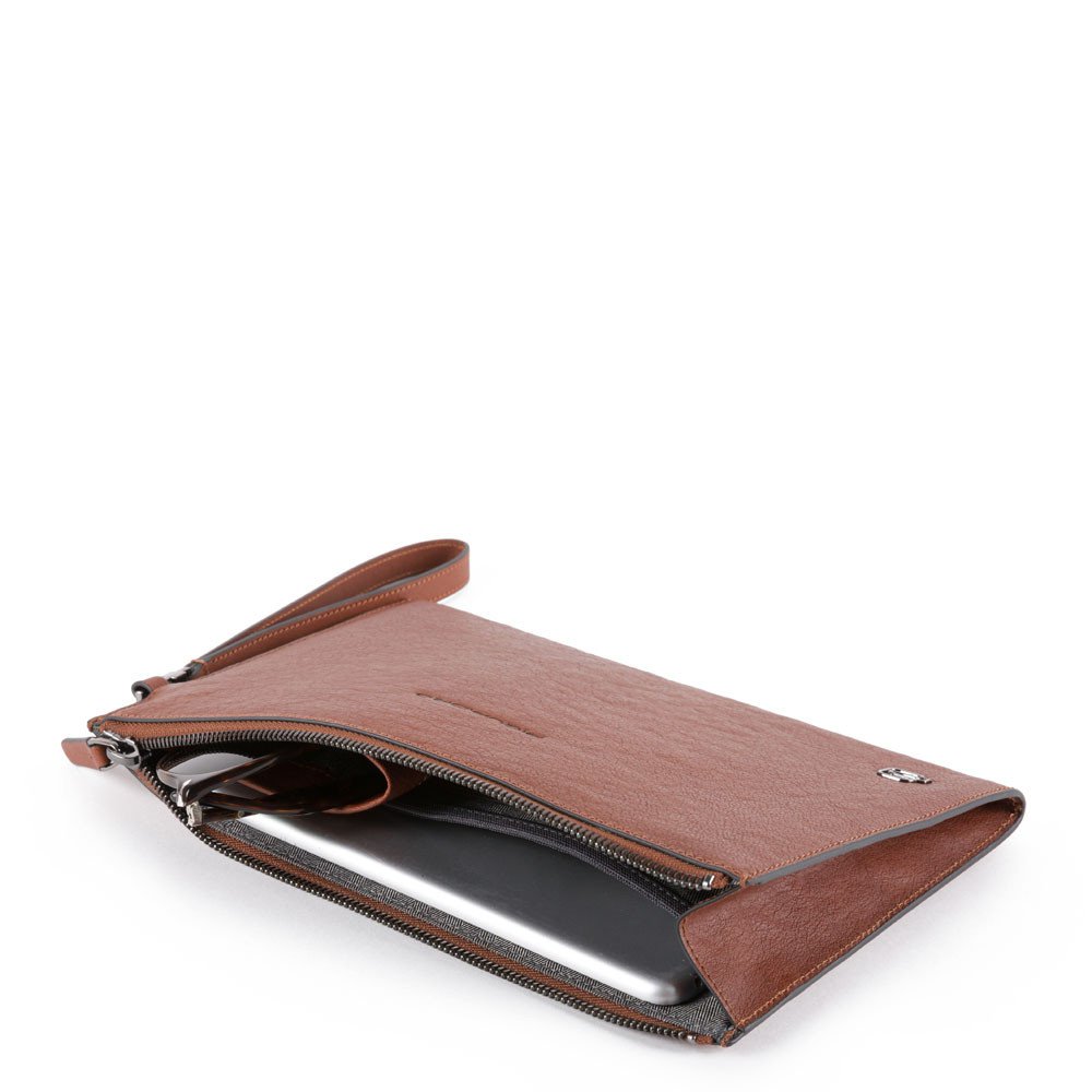 Piquadro pochette in pelle "Black Square" Cuoio AC5099B3.CU