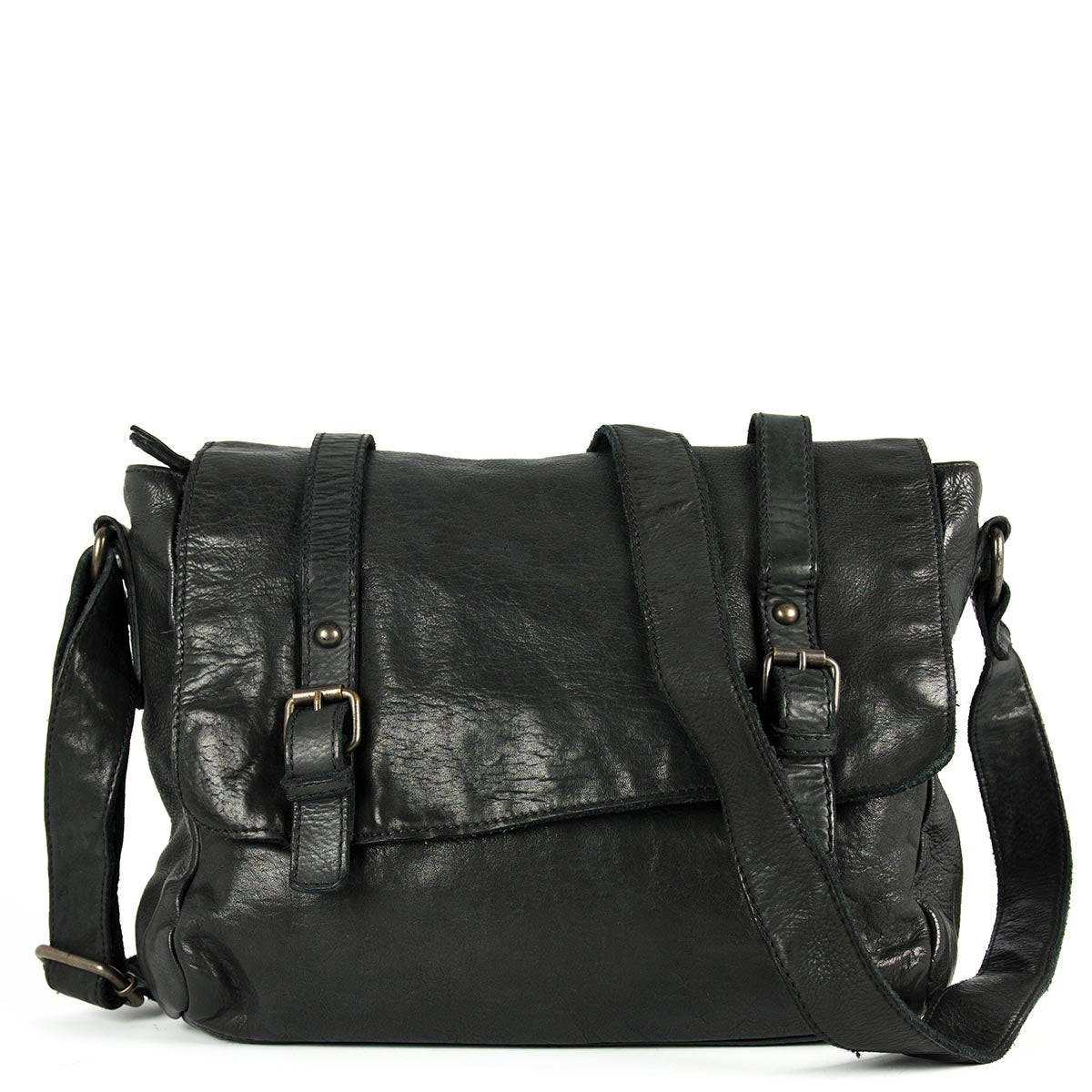 Gianni Conti messanger in pelle "Vintage" Nero 4203350.10