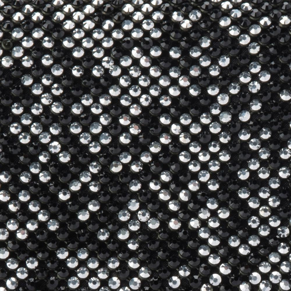 Olga Berg borsa da cerimonia in metallo "Gemma" Bianco e nero OB5280.BLACK SILVER