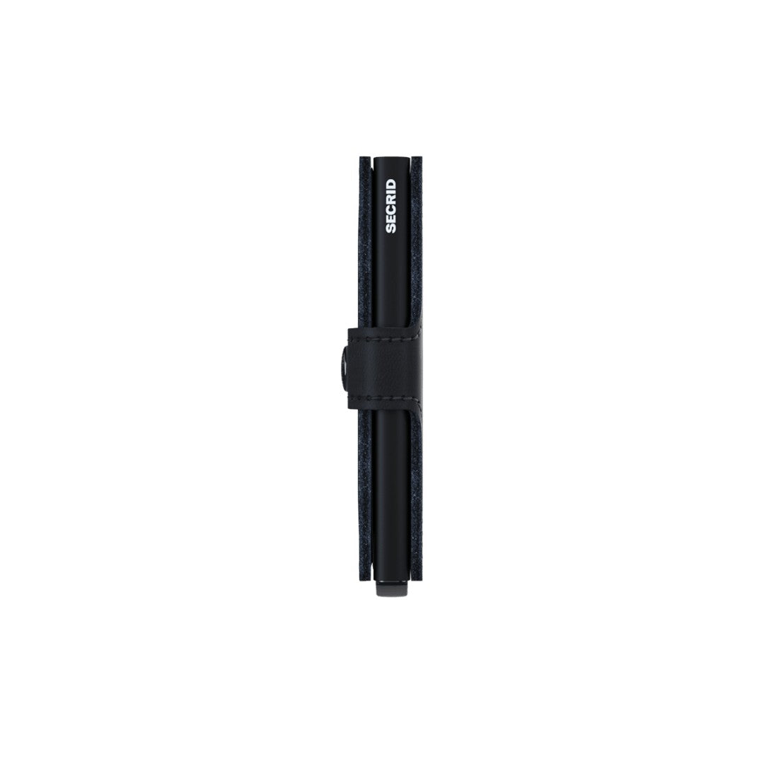 Secrid portafogli compatto in alluminio e pelle "Miniwallet Matte" Nero MM.BLACK