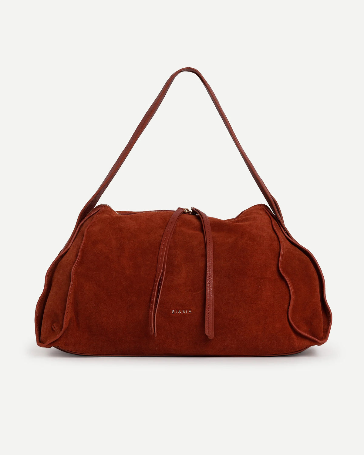 Biasia borsa a spalla in camoscio "Brown" Terracotta BIBPA3K01C.481 RUGGINE