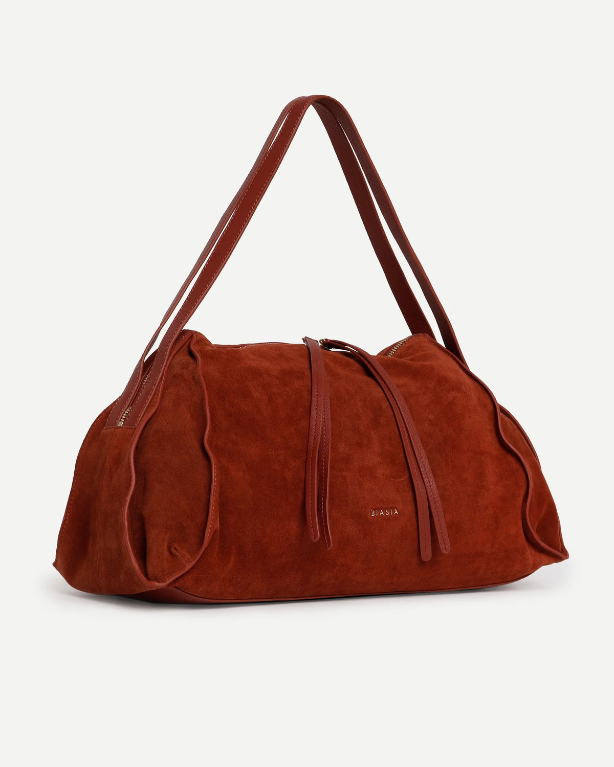 Biasia borsa a spalla in camoscio "Brown" Terracotta BIBPA3K01C.481 RUGGINE