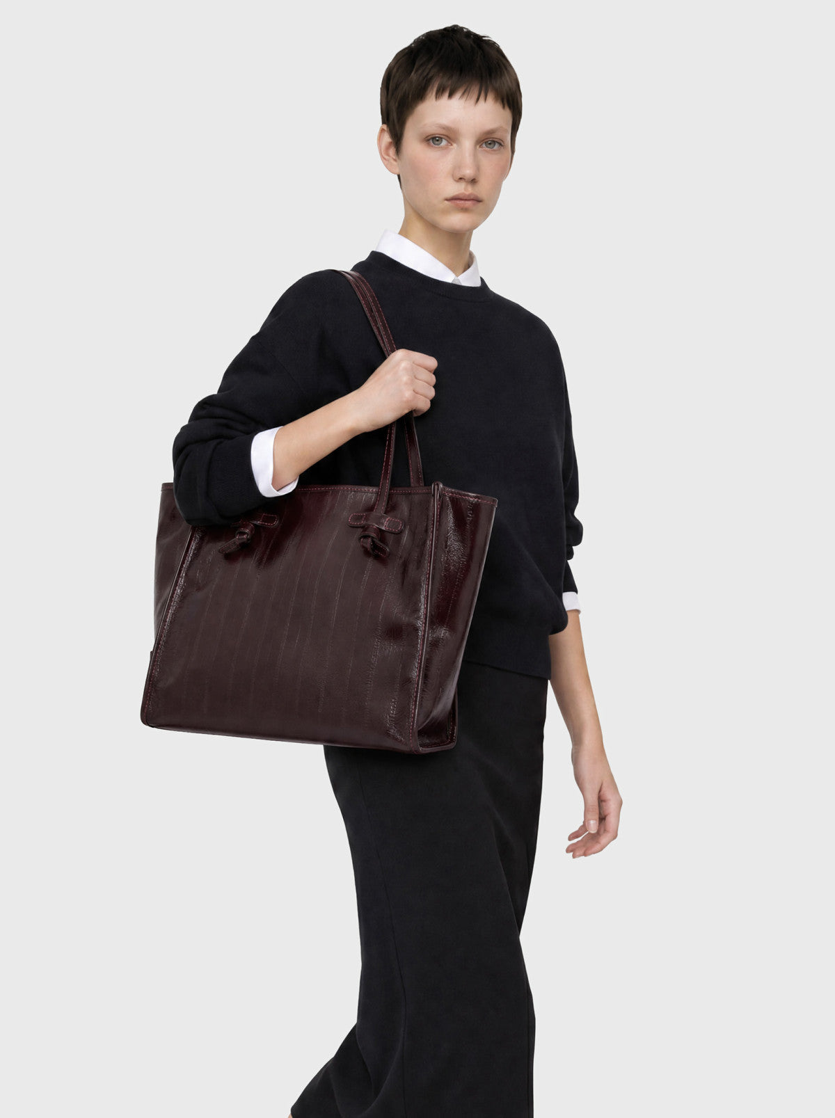 Gianni Chiarini borsa shopping in pelle "Marcella" Bordeaux BS12120LXRY.14601 ANTIQUE RUBY