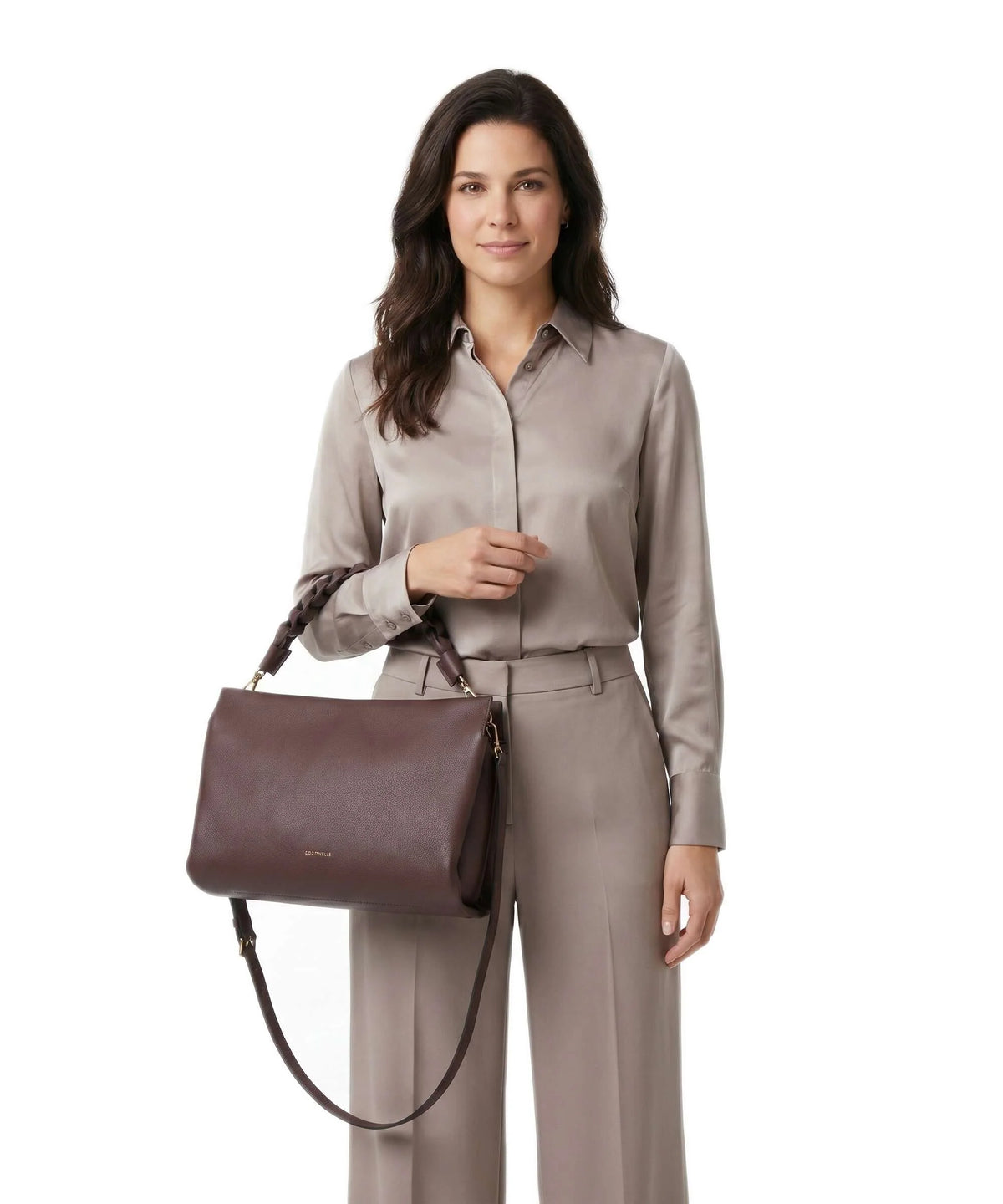 Coccinelle borsa a spalla in pelle "Boheme" Marrone E1M50190201.953 BERRY-WINTER ROSE