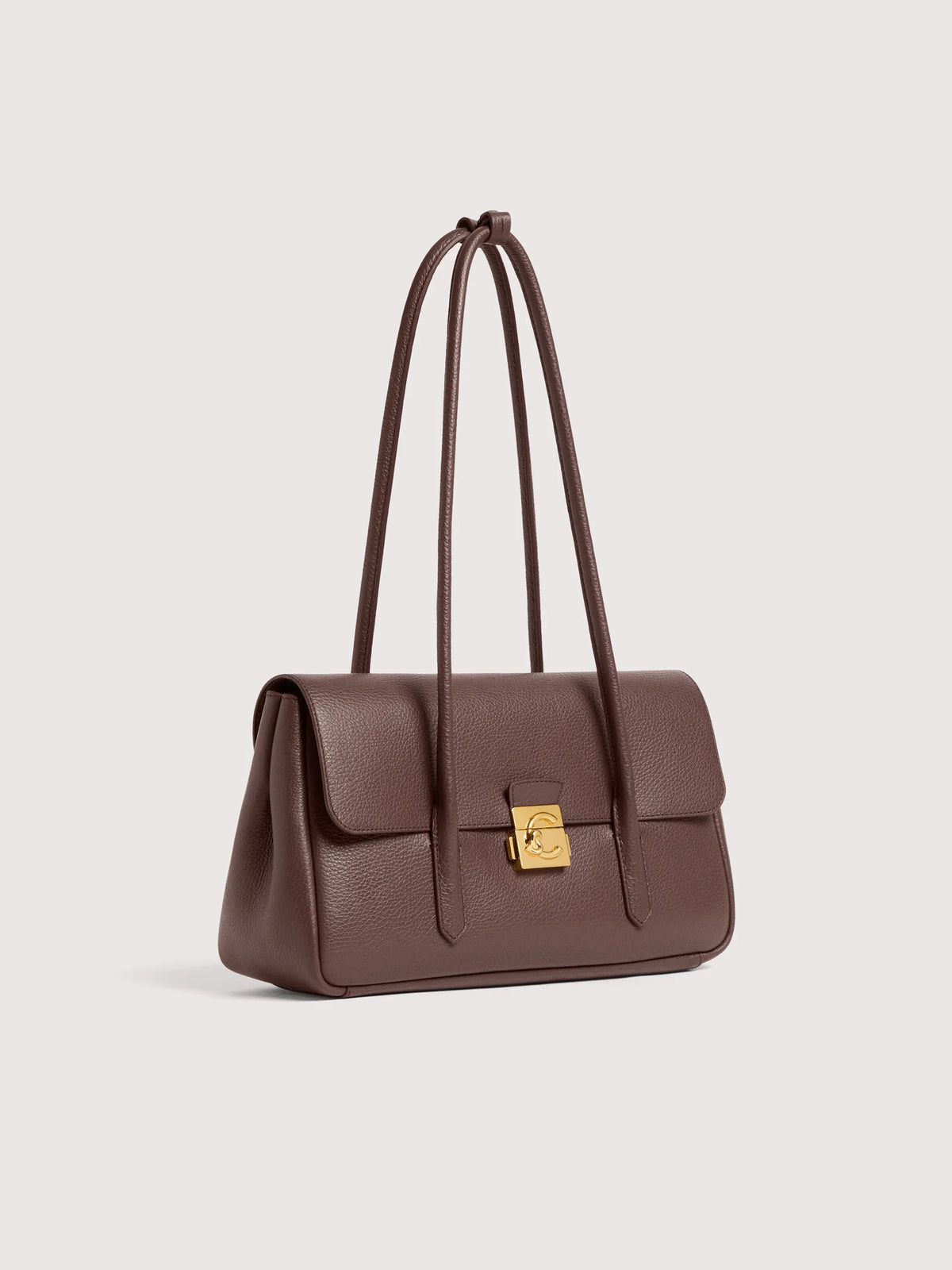 Coccinelle borsa a spalla in pelle "C-Me Lock" Marrone E1U4K120301.R49 BERRY