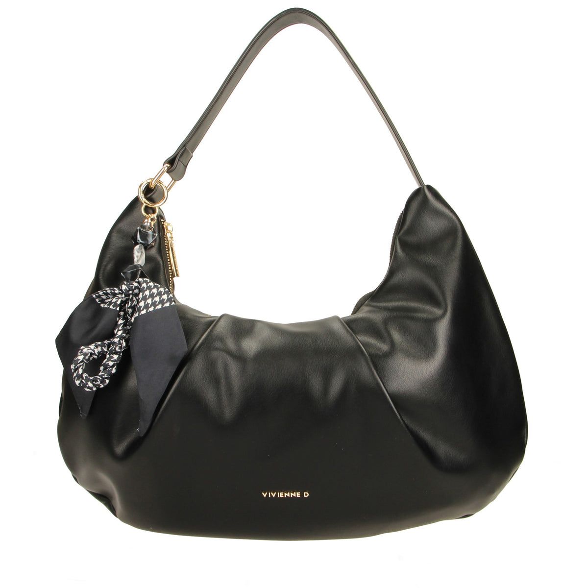 VIVIENNE D borsa a spalla in ecopelle "Susan" Nero VBL002.NERO