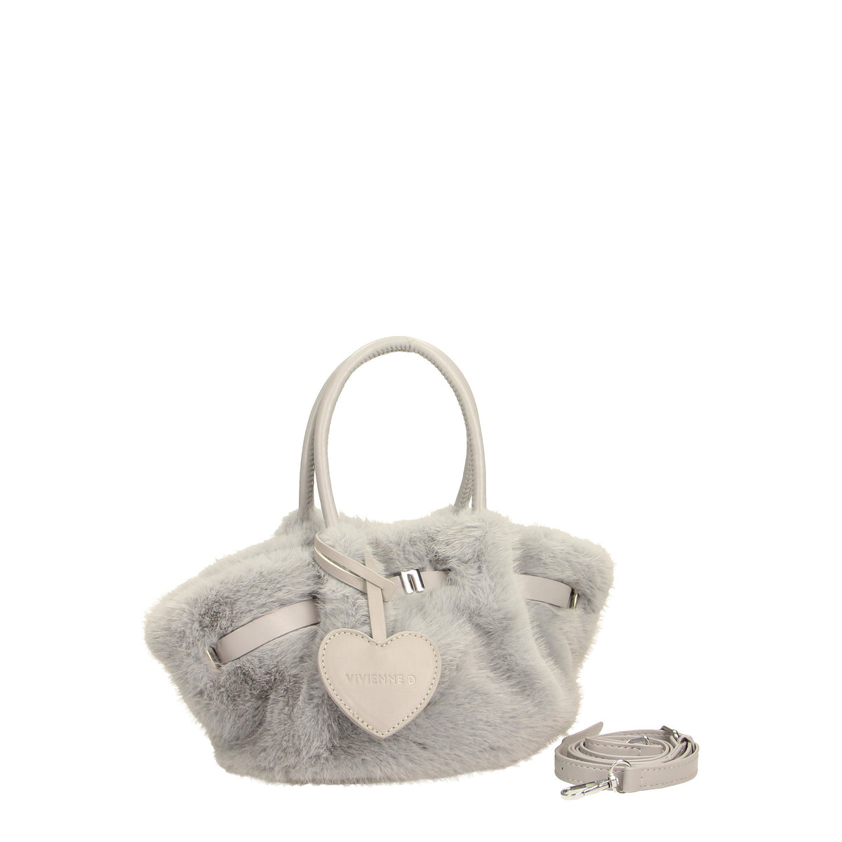 VIVIENNE D borsa a mano in ecopelliccia "Fur" Grigio VFU001.GRIGIO
